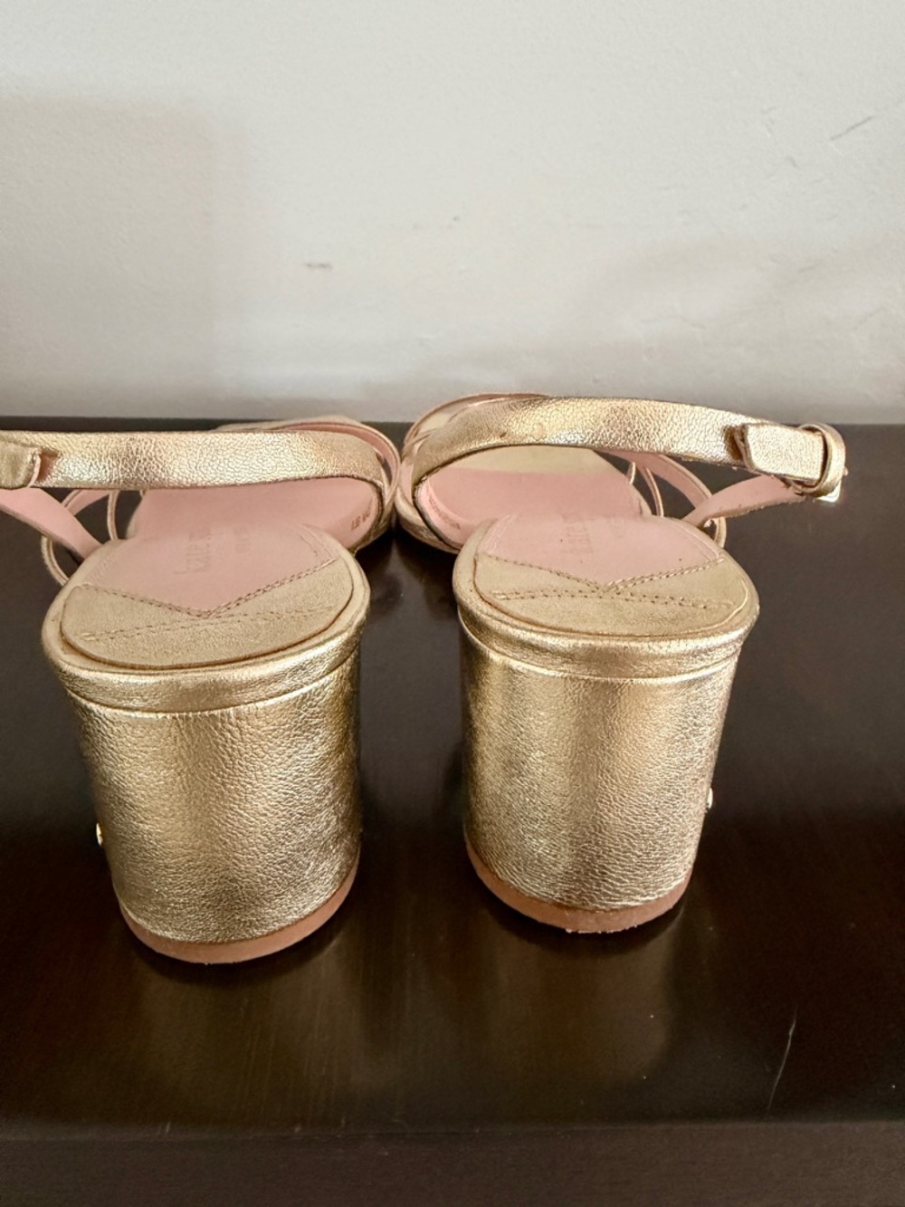 Kate Spade Renee Gold Strappy Heels - Size 8.5 - Picture 3 of 4